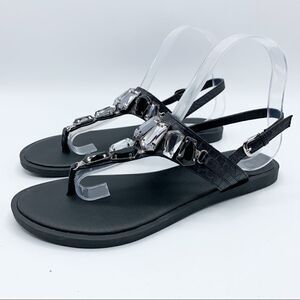 Kenneth Cole Reaction Black Crystal Thong Sandal